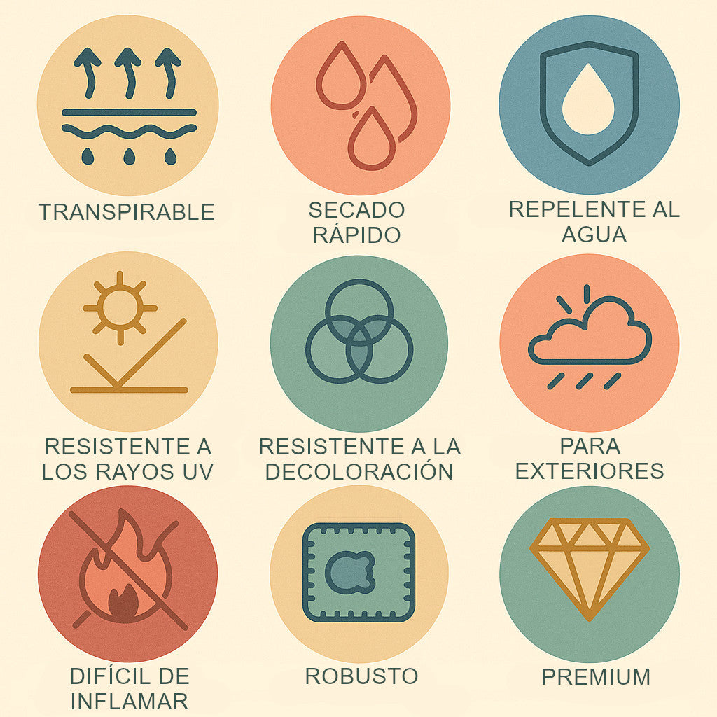 Características de los tejidos para exteriores
