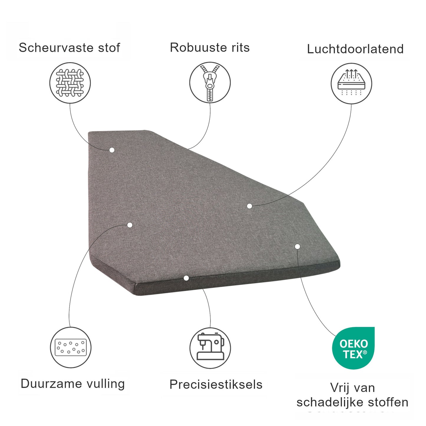 Coussin d'angle intérieur en losange