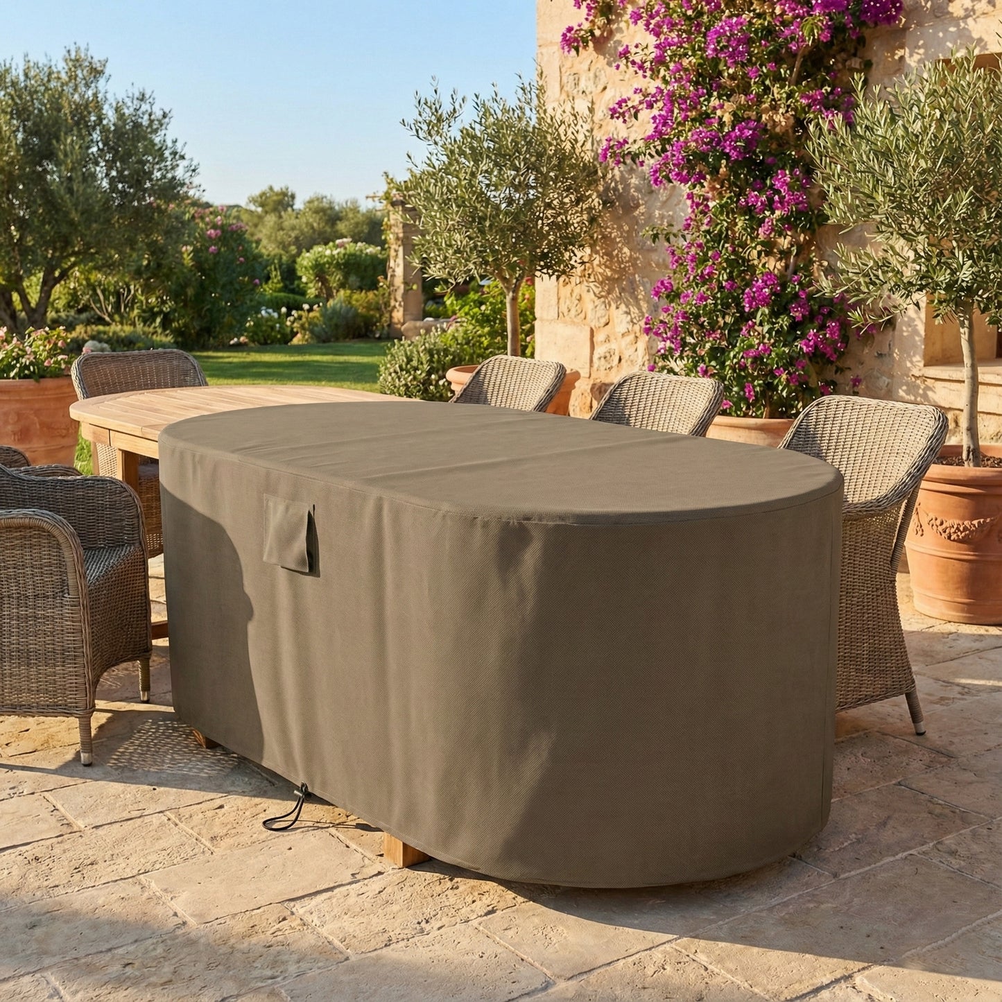 Oval Tischabdeckung nach Maß