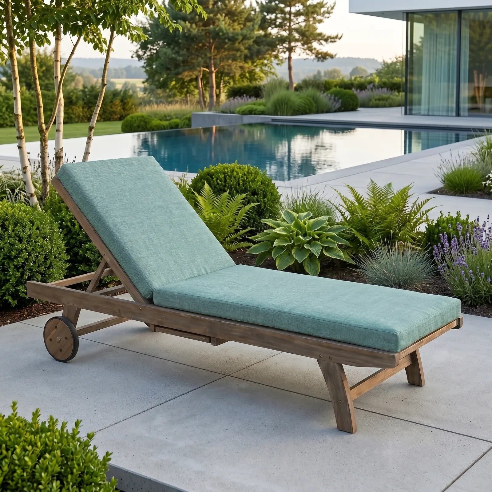 2-teilig - Sonnenliege und Gartenliege Auflage - Outdoor