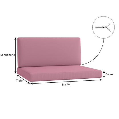 Outdoor Bankkissen mit Rückenlehne Abmessungen